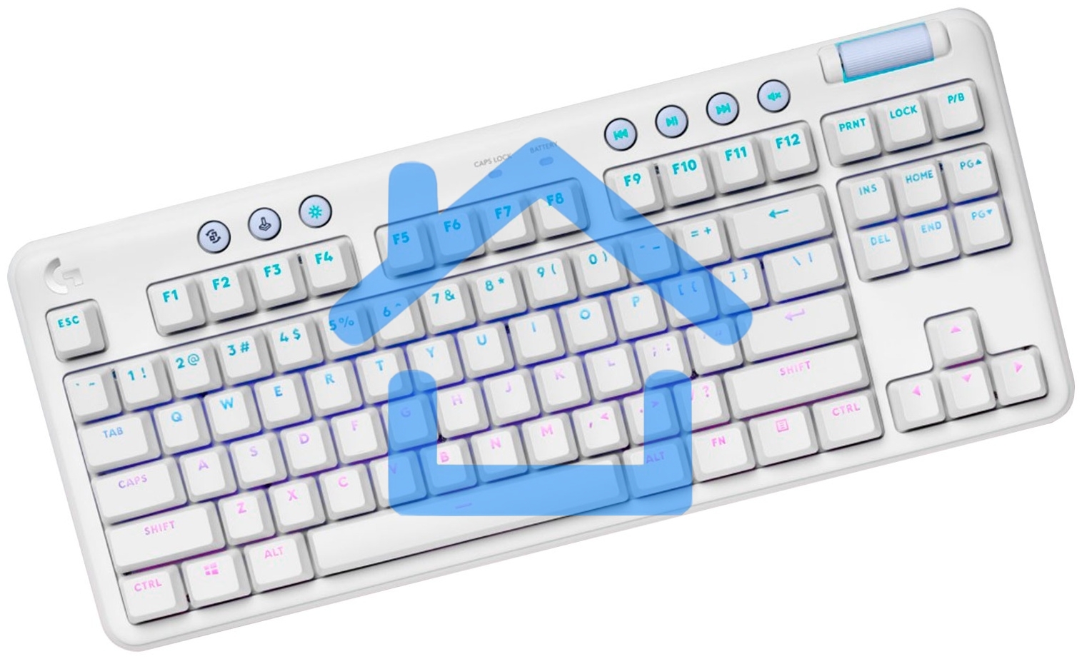 Клавиатура Logitech G715 TKL Tactile LIGHTSPEED беспроводная, USB, Bluetooth/Радиоканал, белый
