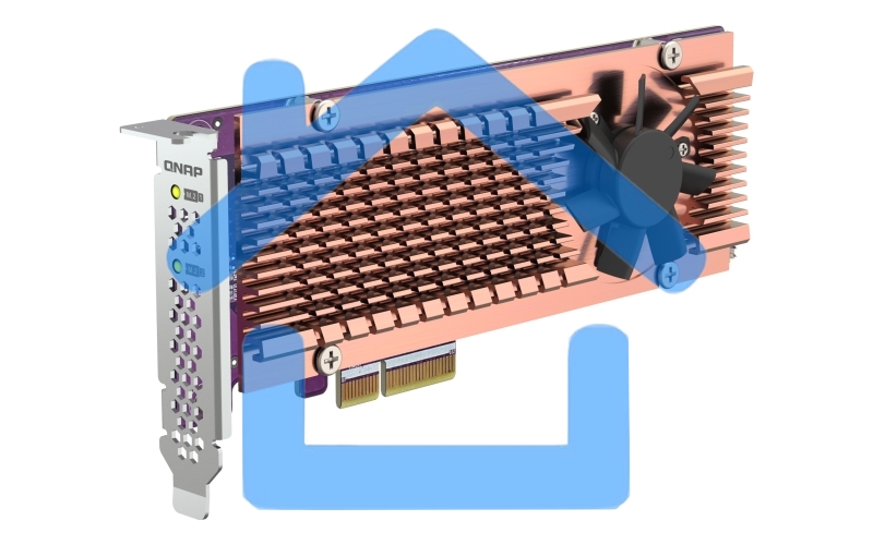 Плата расширения QNAP QM2-2P-344A 2 x M.2 22110 or 2280 PCIe (Gen3 x4) NVMe SSD slots, Low-profile flat and Full-height brackets included.