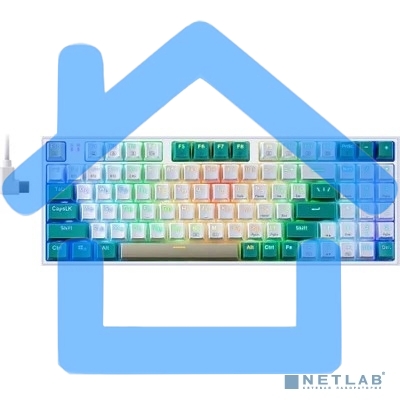 Клавиатура беспроводная Defender REDRAGON VEIGAR USB, Bluetooth/Радиоканал, бело-голубая