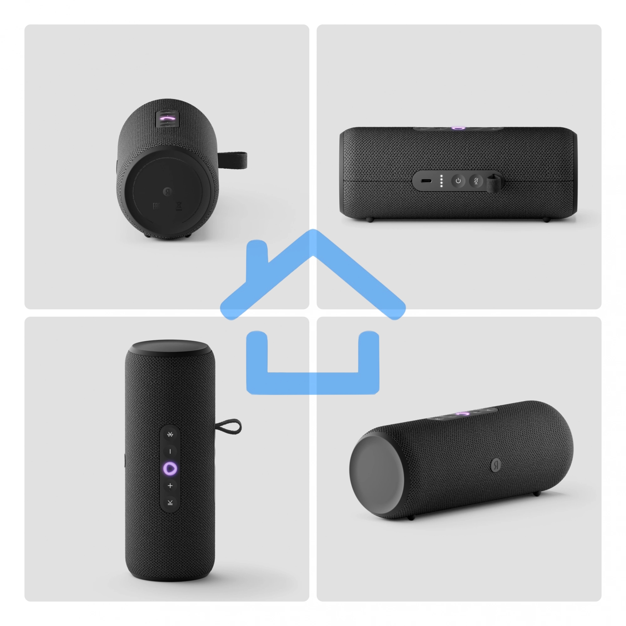 Умная колонка Yandex Стрит Алиса черный 30W 2.0 BT/Wi-Fi 10м 3300mAh (YNDX-00030BLK)