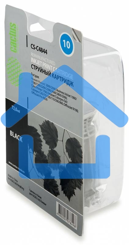 Картридж струйный Cactus CS-C4844 черный (72 мл) для №10 HP 2000/2500/1000/1100/1200