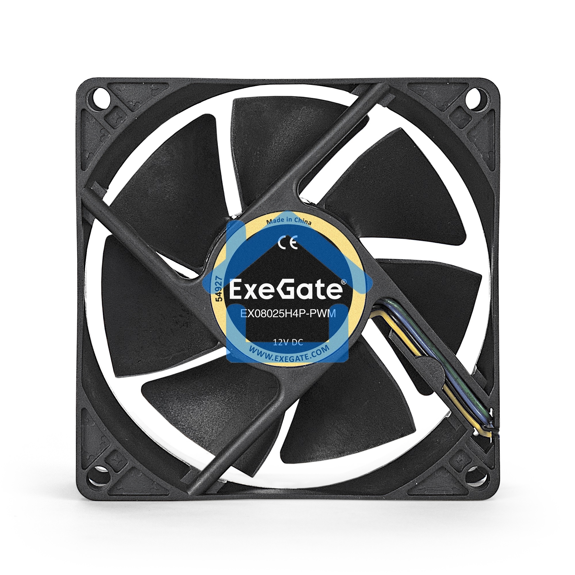 Вентилятор для корпуса ExeGate E08025H4P-PWM черный, 80 мм, 2300 об/мин, 23 дБ, 4 pin