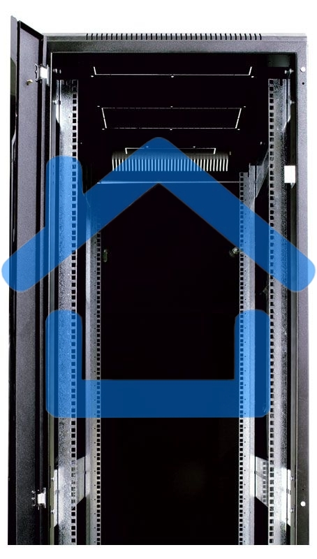 Шкаф телекоммуникационный напольный 42U (600x600) дверь стекло, черный (ШТК-М-42.6.6-1ААА-9005) (3 коробки)