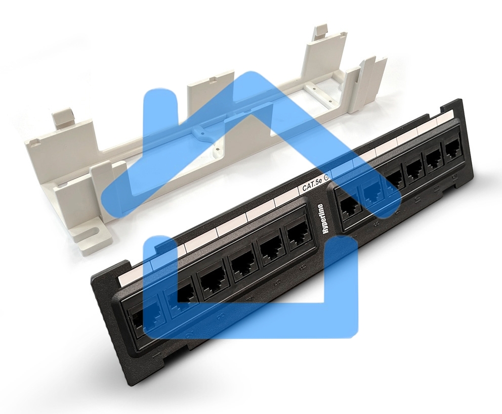 Монтажное оборудование Hyperline PPW-12-8P8C-C5e Патч-панель настенная, 12 портов RJ-45(8P8C), категория 5е, с подставкой