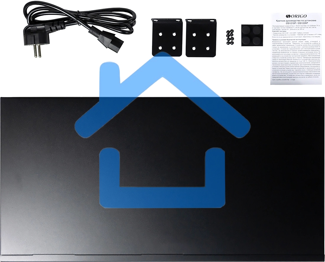 Неуправляемый PoE-коммутатор ORIGO OS1218P/190W/A1A 16x100Base-TX PoE+, 2x1000Base-T, PoE-бюджет 190 Вт, корпус металл