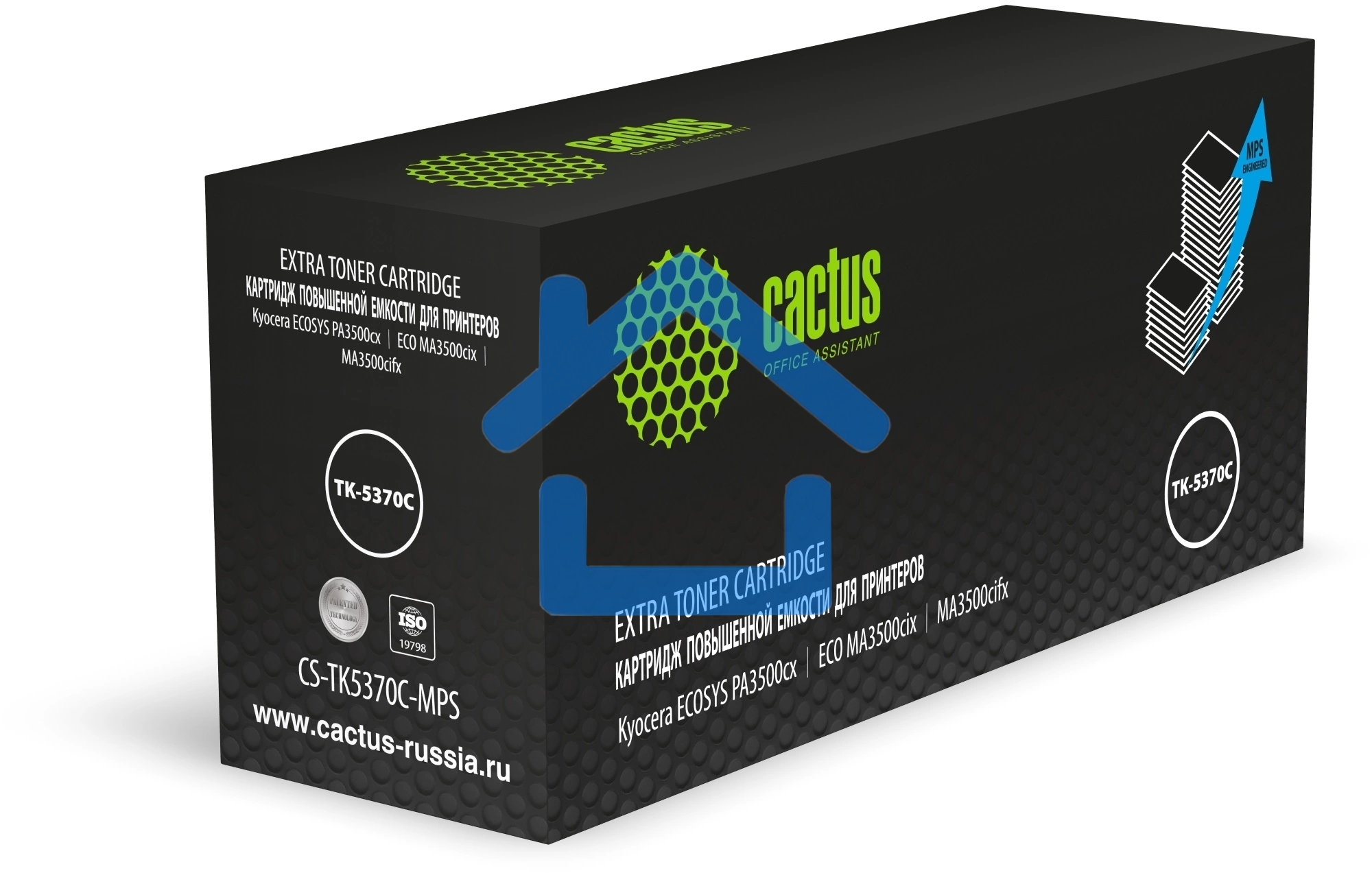 Картридж лазерный Cactus CS-TK5370C-MPS голубой (13000стр.) для Kyocera ECOSYS PA3500cx/ECO MA3500cix/MA3500cifx