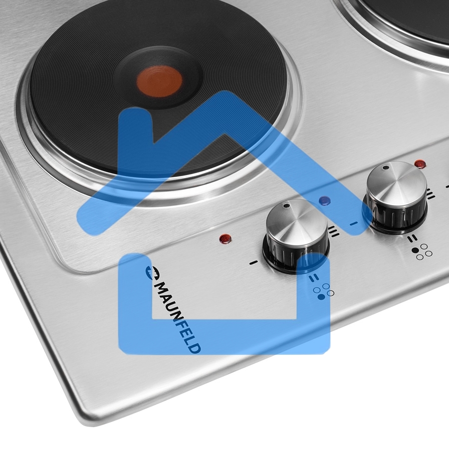 Электрическая варочная панель Maunfeld EEHS.64.4S/ • Тип: электрическая 60см• Тип установки: независимая • Управление: боковое, переключатели поворотные • Нагревательный элемент: конфорка электрическая, 4шт • Мощность конфорок, Вт.: 1500,1500, 1500, 1500 