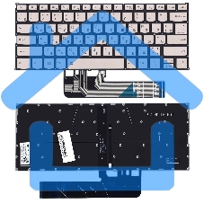 Клавиатура для ноутбука Lenovo Yoga 530-14IKB серебристая с подсветкой