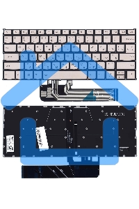 Клавиатура для ноутбука Lenovo Yoga 530-14IKB серебристая с подсветкой