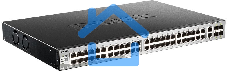 Управляемый L3 стекируемый коммутатор D-Link DGS-3130-54TS/B1A PROJ с 48 портами 10/100/1000Base-T, 2 портами 10Gbase-T и 4 портами 10Gbase-X SFP+