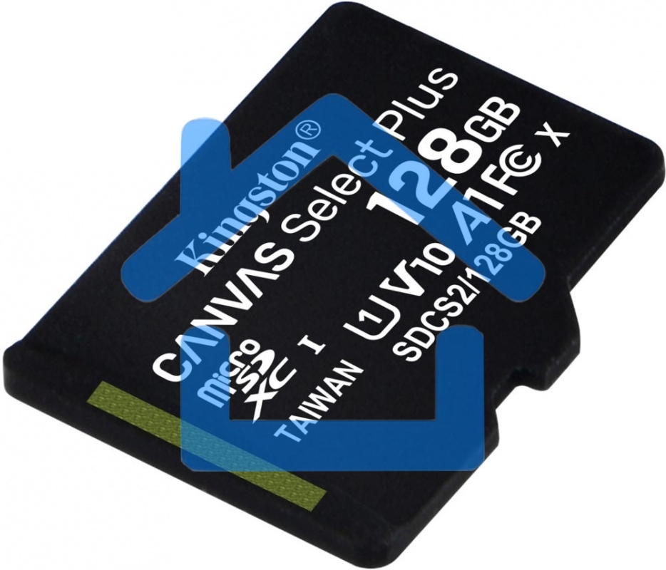 Флеш карта Kingston 128Gb micSDXC Canvas Select Plus 100R A1 C10 Single Pack w/o ADP EAN: 740617299076