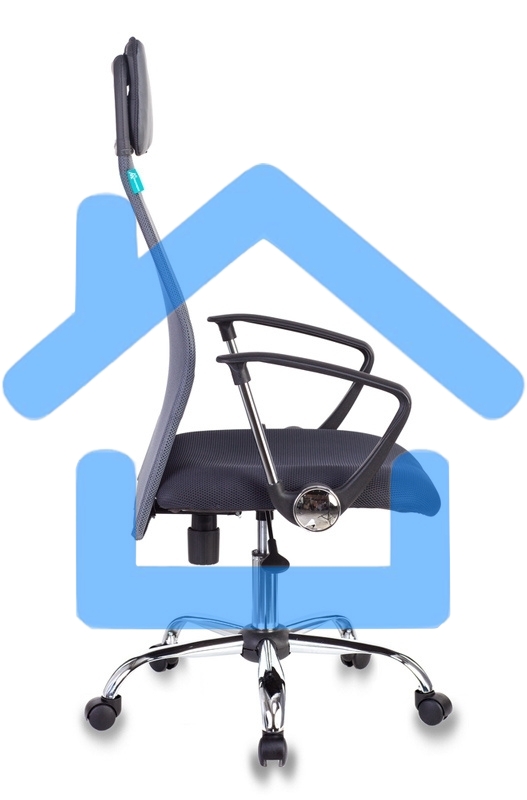 Кресло руководителя Бюрократ KB-6N/SL/DG/TW-12 серый TW-04 TW-12 сетка крестовина хром