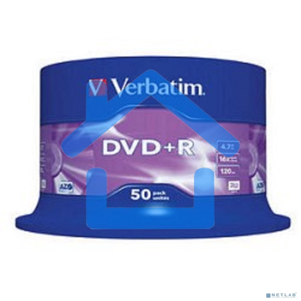 Диск DVD+R Verbatim 4.7Gb 16x Cake Box (50шт) (43550)