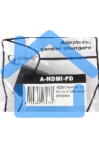 Переходник Gembird Переходник HDMI-microHDMI 19F/19M, золотые разъемы, пакет