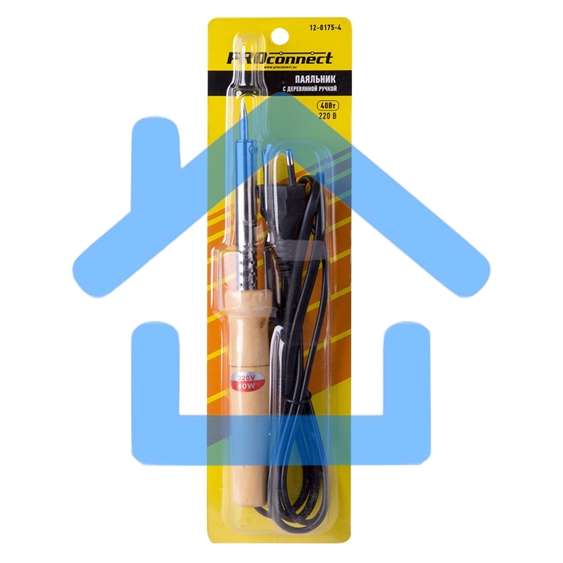 Паяльник ПД 220 В 40 Вт деревянная ручка (блистер) PROCONNECT 12-0175-4 PROconnect