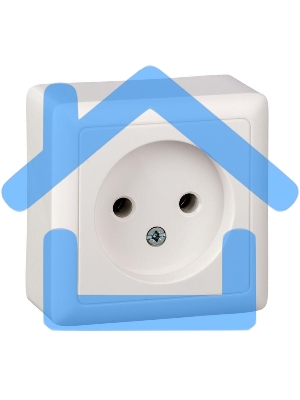 Розетка 1-м ОП Хит 10А IP20 без заземл. белый SchE RA10-131-B