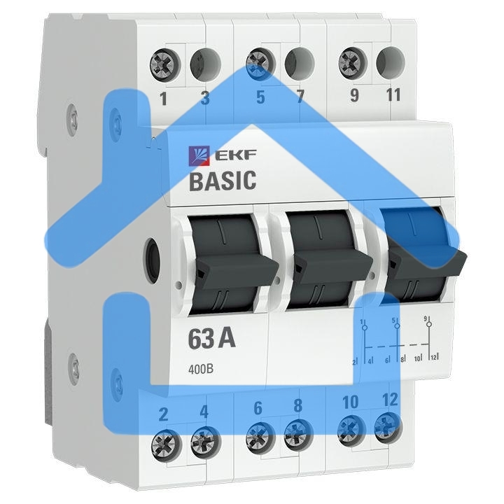 Переключатель трехпозиционный 3п 63А Basic EKF tps-3-63