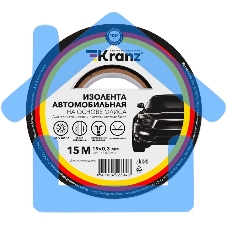 Изолента автомобильная KRANZ флис, 0.3х19 мм, 15 м