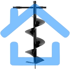 Шнек для грунта Denzel E-250, диаметр 250 мм, длина 800 мм, соединение 20 мм, несъемный нож