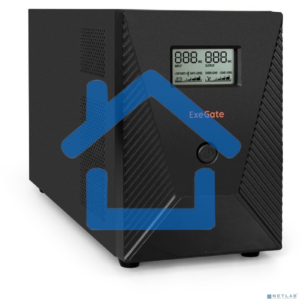 Источник бесперебойного питания ExeGate EP287660RUS SpecialPro Smart LLB-3000.LCD.AVR.EURO.RJ.USB 3000VA/1800W, LCD, AVR, 4 евророзетки, RJ45/11, USB, черный