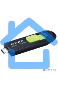 Флешка USB ADATA UC300 (ACHO-UC300-128G-RBK/GN), 128 Gb, Type-C USB 3.2, R/W 100/30, черный/зеленый
