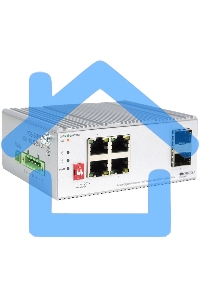 Коммутатор Unmanaged Industrial Switch 4x1000Base-T PoE, 2x1000Base-X SFP, PoE Budget 120W, Surge 4KV, -40 to 75°C