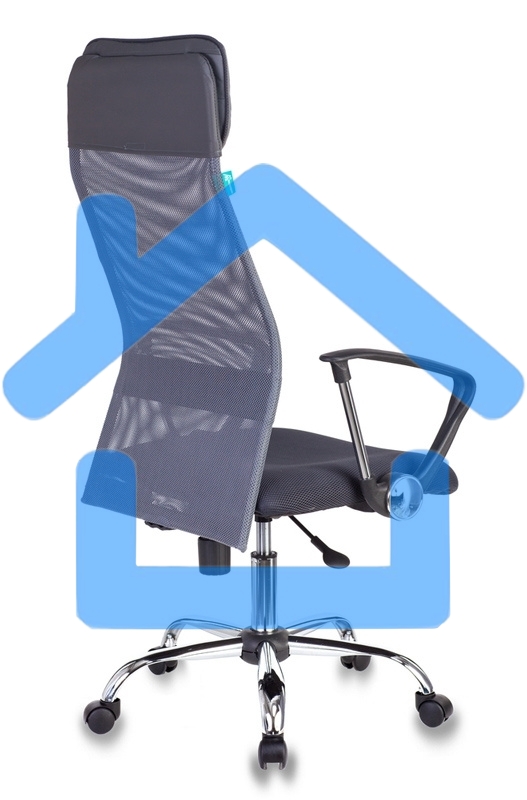 Кресло руководителя Бюрократ KB-6N/SL/DG/TW-12 серый TW-04 TW-12 сетка крестовина хром