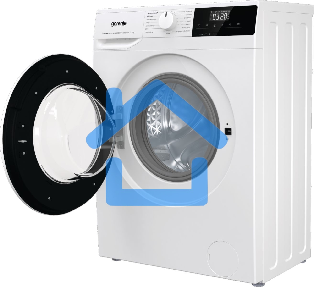 Стиральная машина Gorenje W1NHPI60SCS белый, загрузка фронтальная 6 кг, 1000 об/мин., класс: А