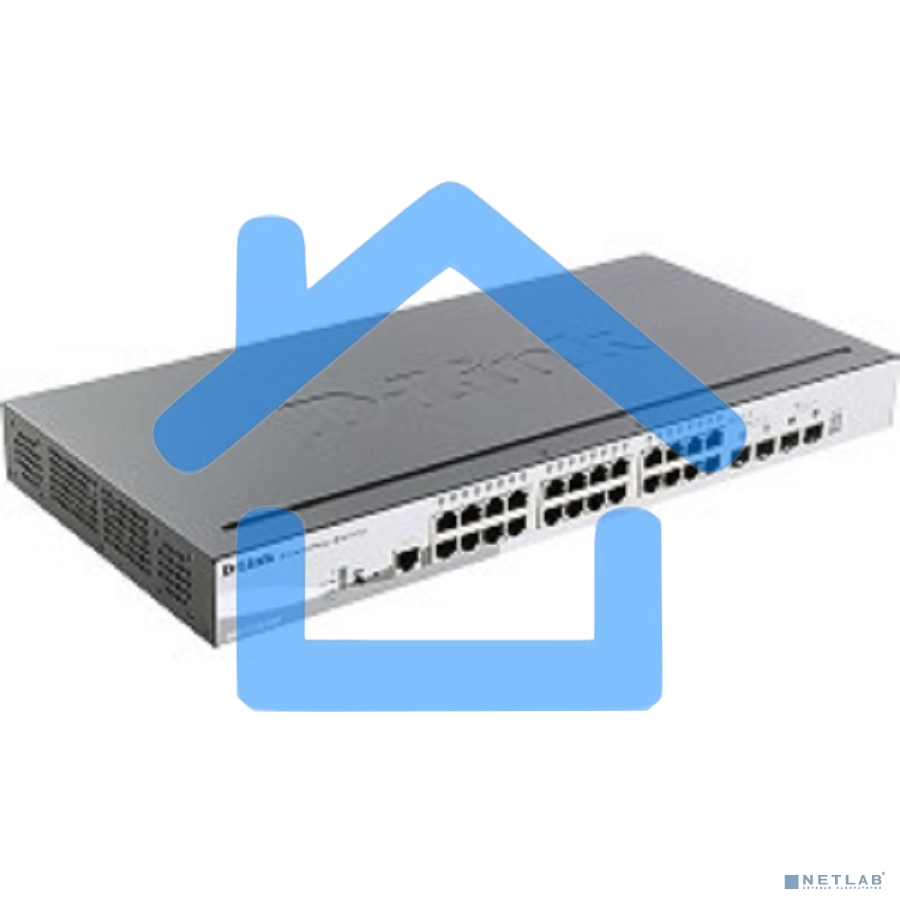 Управляемый стекируемый коммутатор D-Link DGS-1510-28XMP/A1A SmartPro с 24 портами 10/100/1000Base-T с поддержкой РоЕ и 4 портами 10G Base-X SFP+