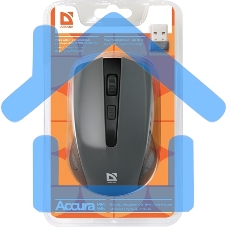 Мышь беспроводная Defender Accura MM-935 серый, 1600 dpi, радиоканал, USB, кнопки - 4