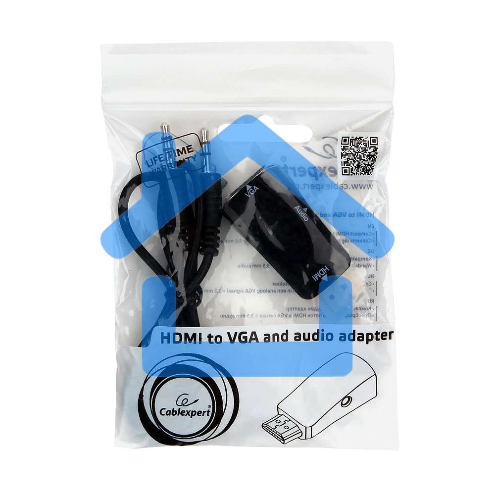 Переходник HDMI-VGA Cablexpert A-HDMI-VGA-02, 19M/15F, Jack3.5 аудиовыход