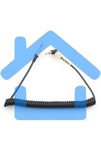 Кабель Cablexpert аудио 90˚ спиральный CCAB-02-35MMLC-1.8MB. 3.5 Jack (M)/3.5 Jack (M), черный, 1.8м, блистер