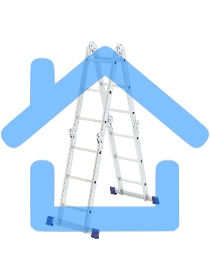 Лестница шарнирная алюминиевая Сибртех, 4х3, 97881