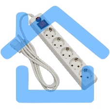 Сетевой фильтр Гарнизон для ИБП, 5р, 10А, 1.8м, ур.защиты 4, белый, пакет