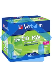Диск CD-RW Verbatim 700Mb 12x Jewel case (10шт) (43148)