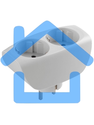 Тройник ЭРА SP-2e-W 2 гнезда, с заземлением, со шторками, белый