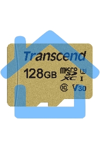 Флеш карта microSD 128Gb Transcend microSDXC Ultimate UHS-I U3, V30, (SD адаптер), MLC