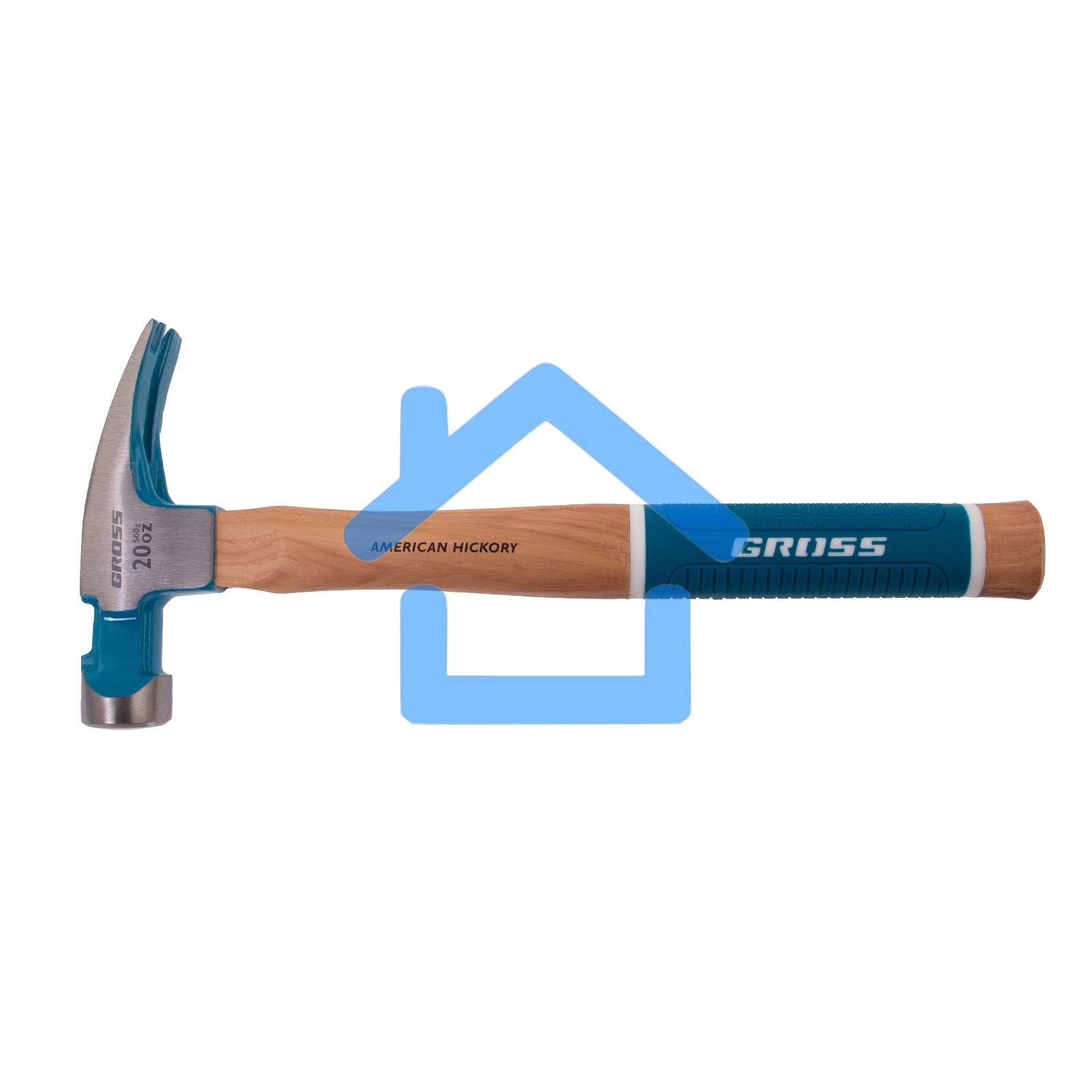 Молоток-гвоздодер,560 г, угол 75, магнит, обрезиненная рукоятка AMERICAN HICKORY GROSS