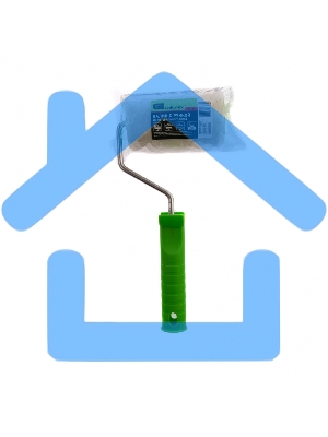 Валик с натуральным мехом, с ручкой, 100 мм, ворс 12 мм, D 48 мм, D ручки - 6 мм, Россия Сибртех