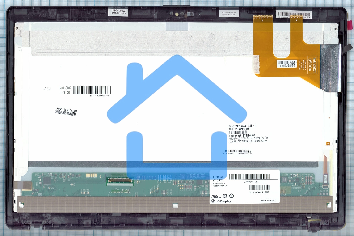Модуль (матрица + тачскрин) для Asus Q500A-1B черный с рамкой