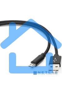 Кабель Gembird USB 2.0 Cablexpert CC-mUSB2bk1m, AM/microBM 5P, 1м, нейлоновая оплетка, алюминиевые разъемы, черный, пакет