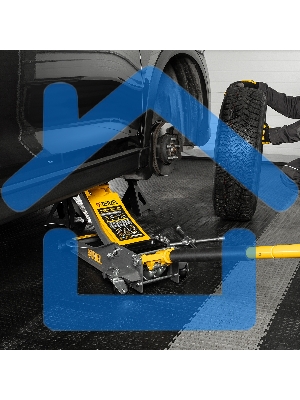 Домкрат гидравлический подкатной Denzel 3 т, 75-500 мм, быстрый подъем, низкий подхват, проф. 51250