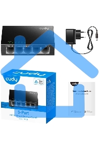 Коммутатор Cudy FS105 5-Port 10/100 Mbps Desktop Switch, 5 10/100M RJ45 Ports, Loop Detection, Metal Case, Power Saving, Plug & Play