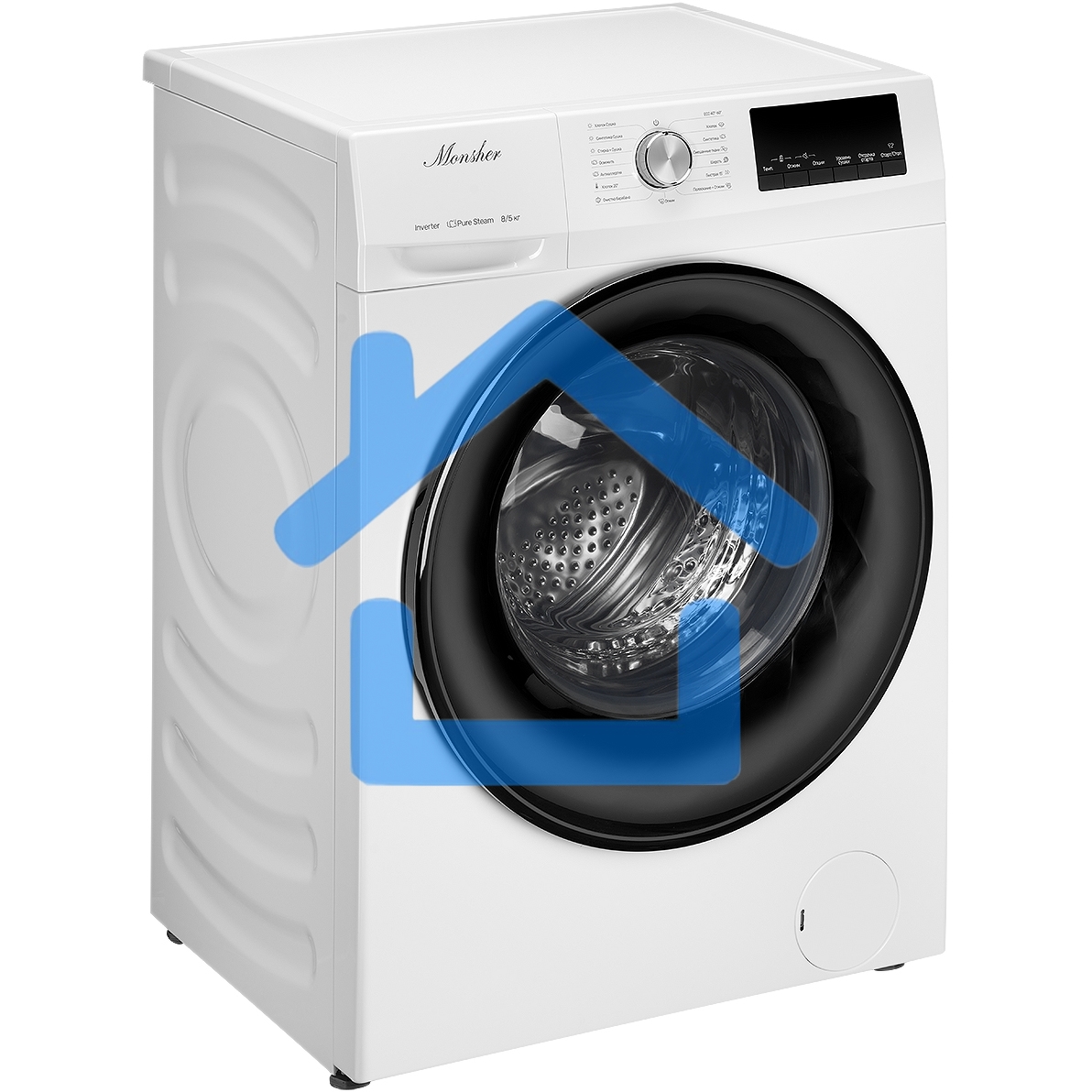 Стиральная машина с сушкой MONSHER MWDM 460 Blanc отдельностоящая, фронтальная, 15 программ, загрузка 8 кг, 1400 об/мин, кнопочное управление, инверторный двигатель, блокировка от детей, энергоэффективность В, белый