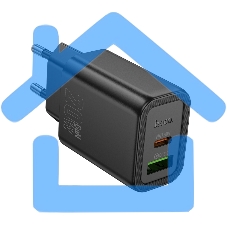 Зарядное устройство Hoco 20Вт, 3А, QC3.0/PD, 1xUSB, 1xType-C, N61, черный, коробка