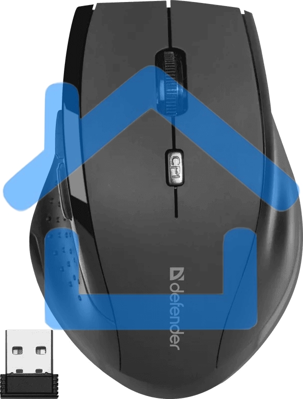 Мышь беспроводная Defender Accura MM-365 черный, 1600 dpi, радиоканал, USB, кнопки - 6