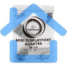 Переходник Gembird Переходник miniDisplayPort - DisplayPort, 20M/20F, длина 16см, белый (A-mDPM-DPF-001-W)