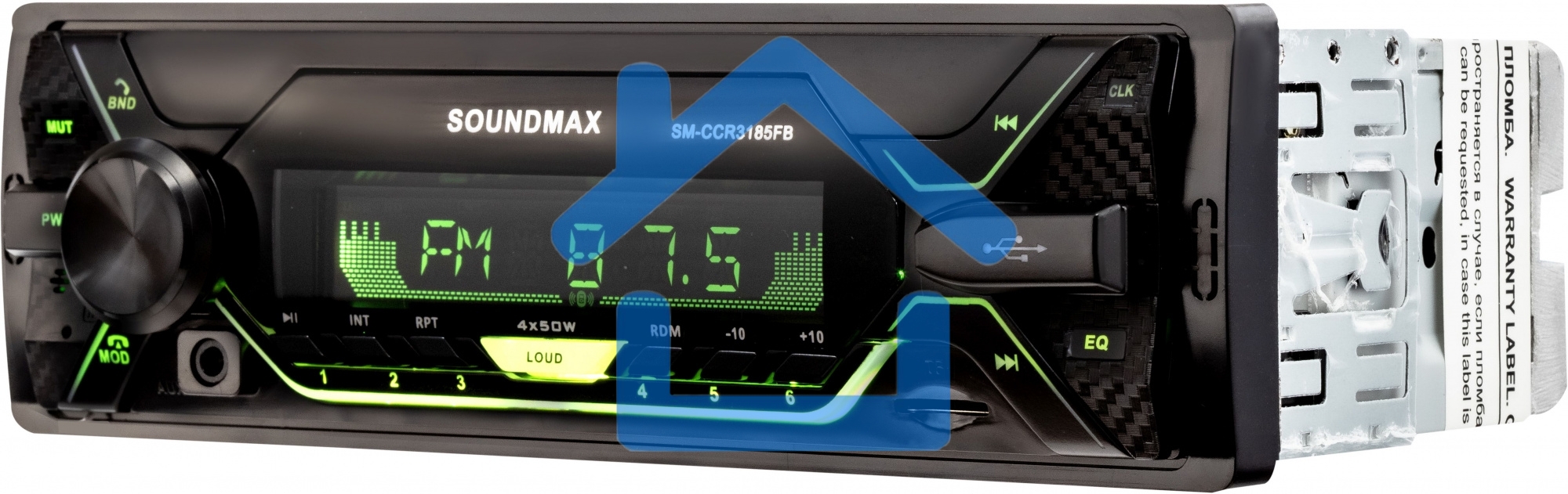 Автомагнитола Soundmax SM-CCR3185FB 1DIN 4x50Вт