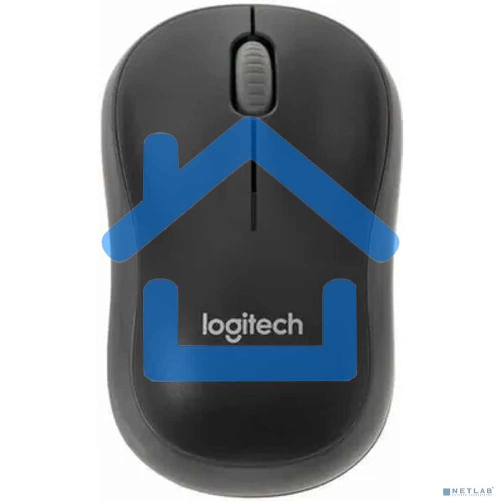 Мышь беспроводная Logitech M186 черный/серый, 1000 dpi, радиоканал, USB, кнопки - 3