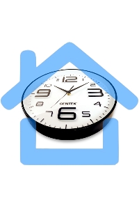 Часы настенные Centek СТ-7101 White 30 см диам., круг, ОБЪЕМНЫЕ ЦИФРЫ, плавный ход